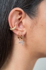 ShopShop.gr Σκουλαρίκι ear cuff με κρύσταλλα σκουλαρίκι χωρίς τρύπα ασημί ear cuff με κρύσταλλα