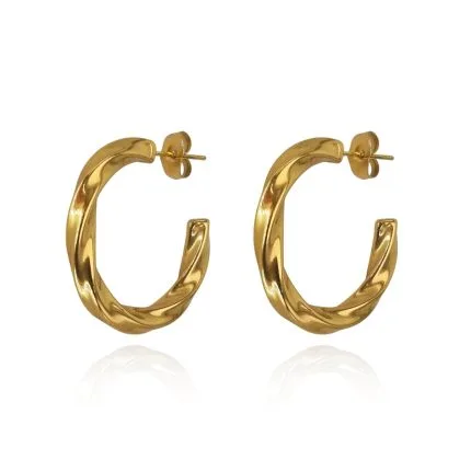 ShopShop.gr σκουλαρίκια κρίκοι c hoops στριφτοί κρίκοι χρυσοί κρίκοι