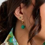 Σκουλαρίκια Clover πορτοκαλί με κρύσταλλο, Σκουλαρίκια Clover τιρκουάζ με κρύσταλλο, Σκουλαρίκια Clover μωβ με κρύσταλλο
